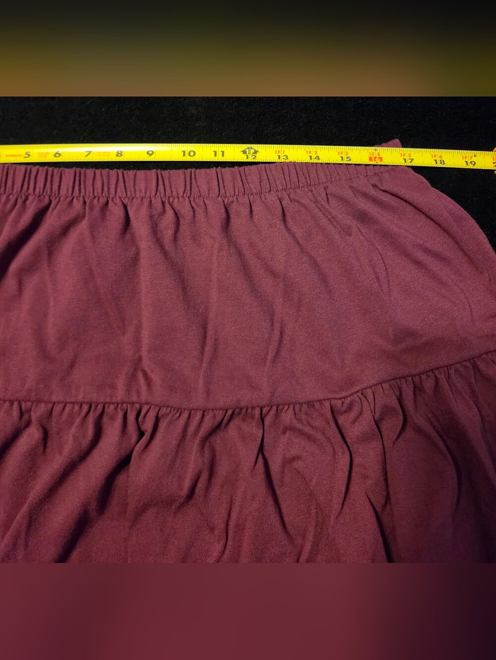 Roaman's Casual Comfortable Elastic Waist Birgundy Midi Skirt Women's Large - Picture 5 of 7